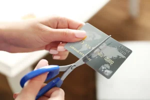 credit card being cut up